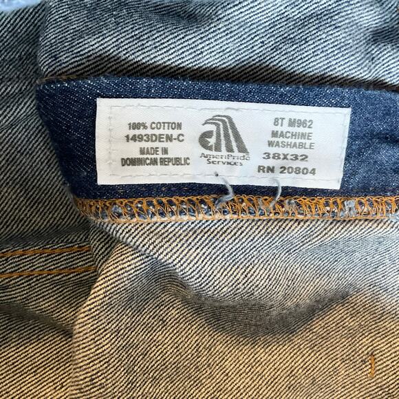 AmeriPride Services Men’s Denim Strains Leg Jeans size 38 x 32, Blue - Picture 9 of 11
